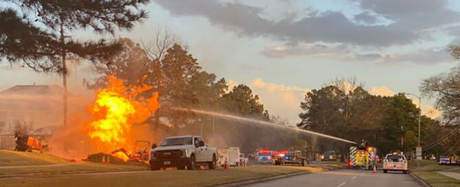 Firefighters battling gas line fire in Klein, Texas