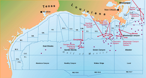 Houston Offshore Injury Lawyer -- Map Offshore Fields