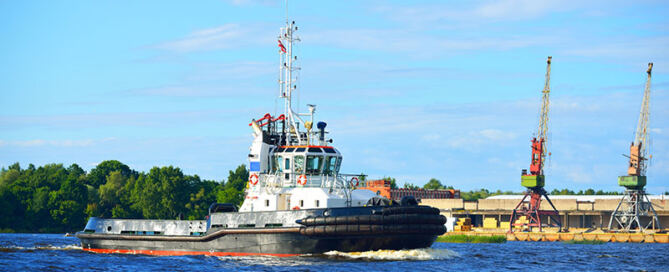 Jones Act seamen on a tugboat navigating offshore