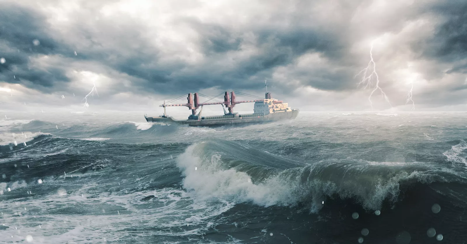 ship in a stormy sea