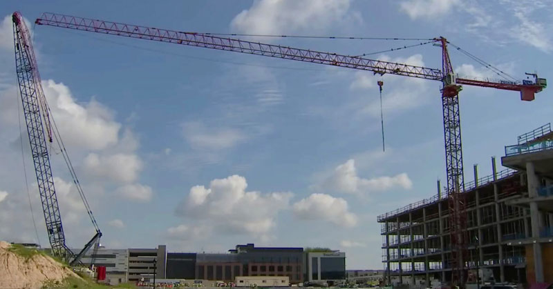 The crane collision in Austin, Texas, results in 22 construction workers being injured